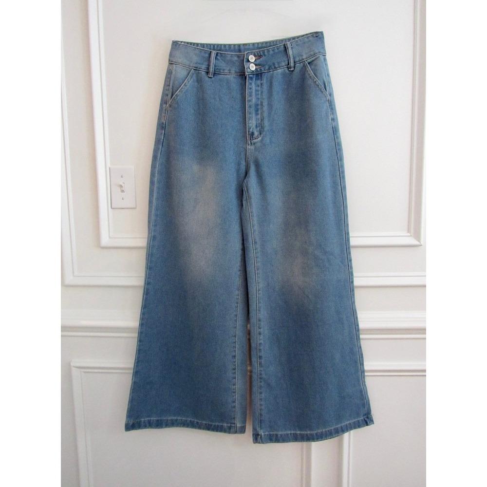 Women's M Wide Leg Jeans High Rise Baggy '90s Skater